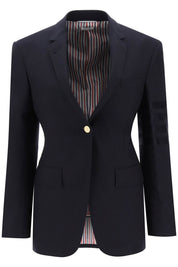 Thom Browne 4 Bar Single Breasted Blazer In Light Wool   Blue