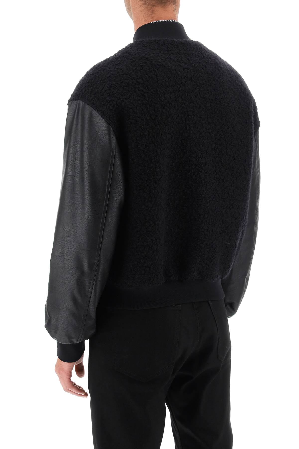 Dolce & Gabbana Wool Teddy Bomber Jacket   Black