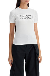 Mm6 Maison Margiela Numeric Logo T Shirt With Seven   White