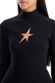 Mugler Long Sleeved Star Top For   Black