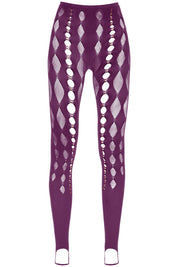 Rui Beaded See Through Leggings   Purple