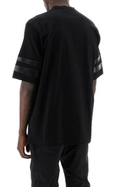 Dsquared2 T Shirt With Faux Leather Inserts   Black