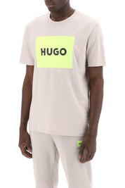 Hugo Dulive T Shirt With Logo Box   Beige