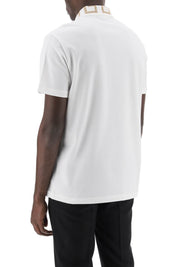 Versace Polo Shirt With Greca Collar   White