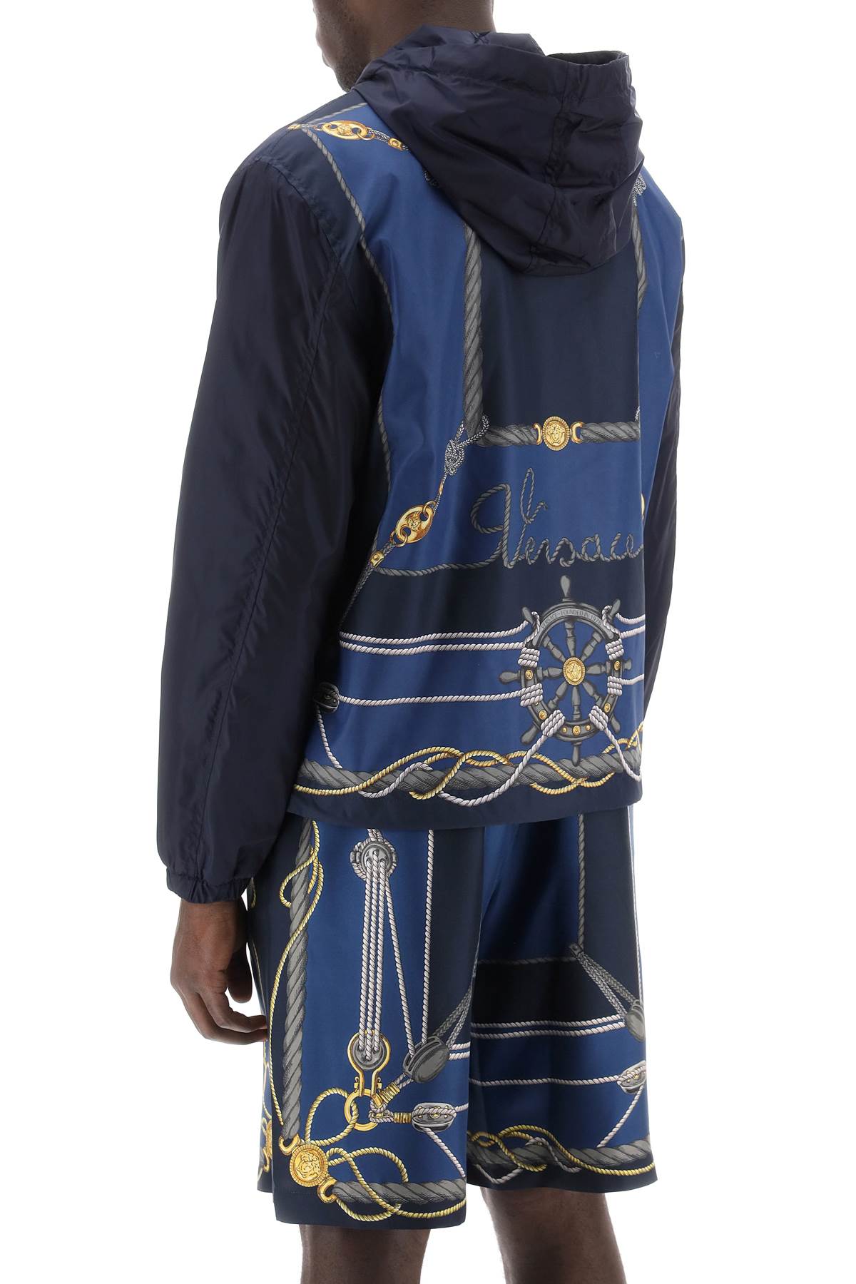 Versace Nautical Hooded Jacket   Blue