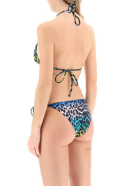 Ganni Animalier Bikini Top   Fuchsia