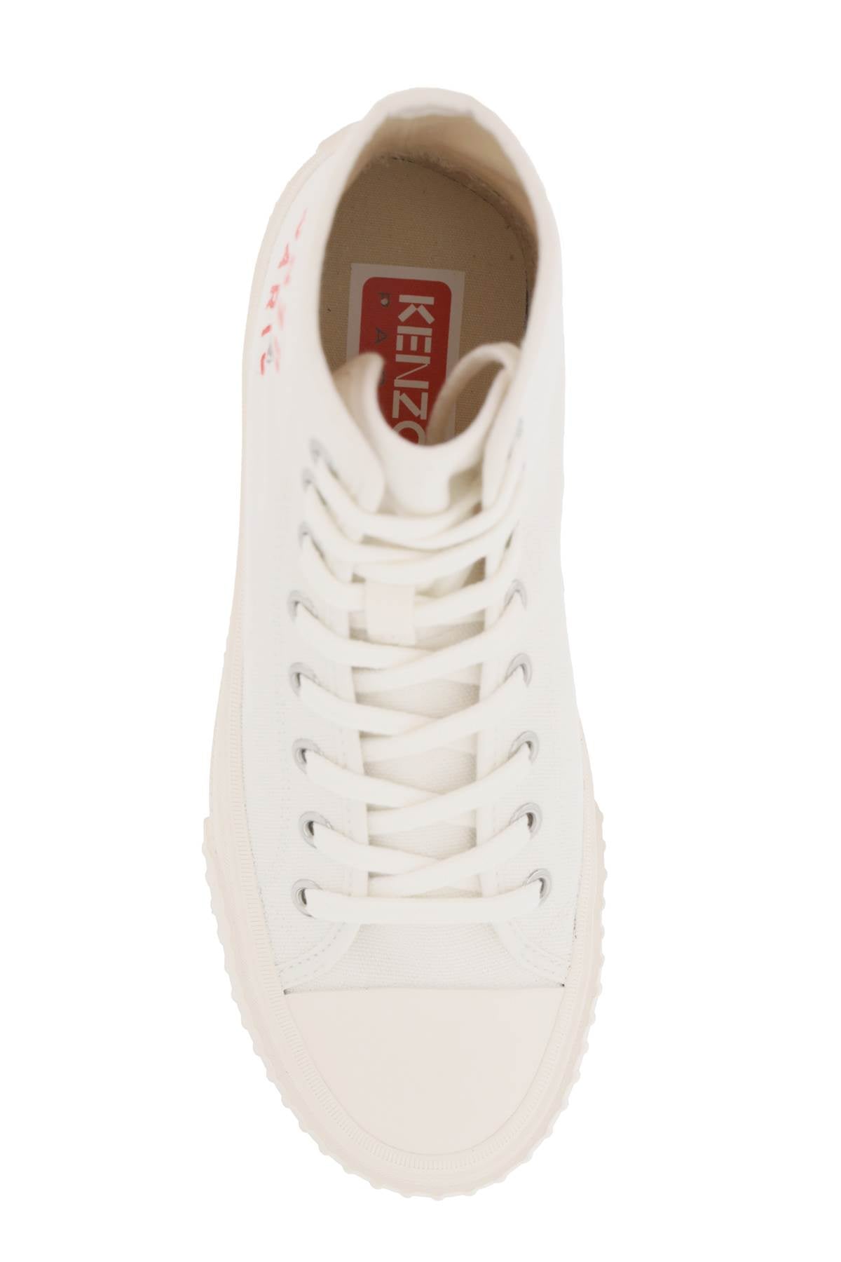 Kenzo Canvas High Top Sneakers   White