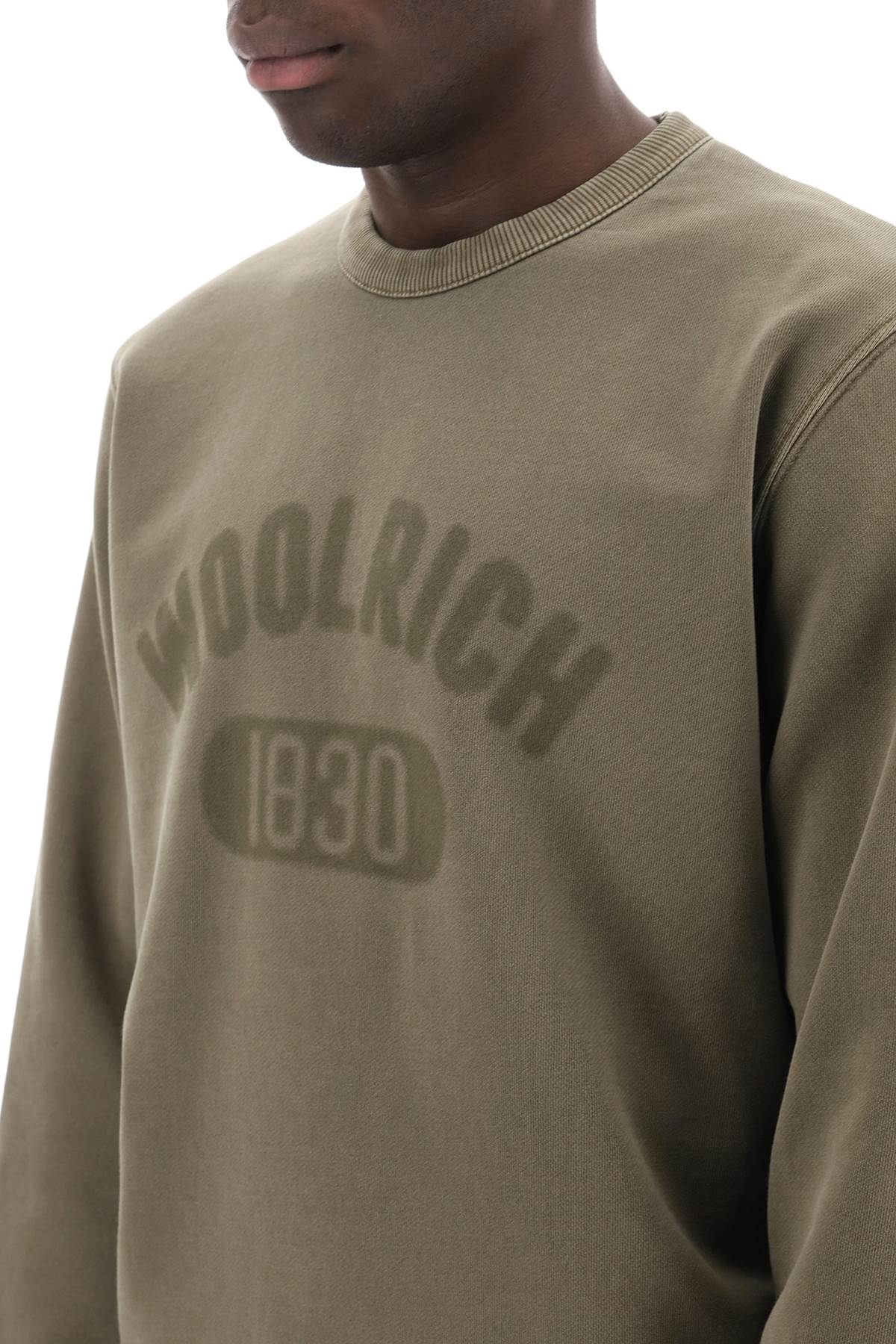 Woolrich Vintage Logo Sweatshirt With A   Khaki