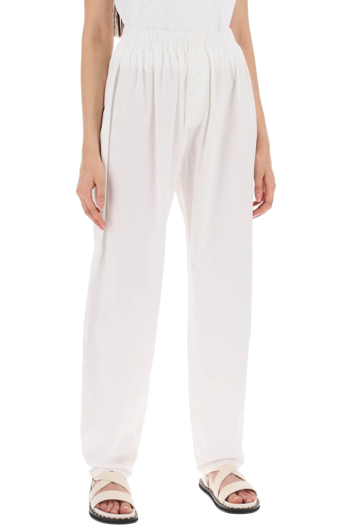 Interior The Nicola Boxer Poplin Pants In   White