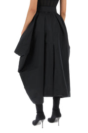 Alexander Mcqueen Peg Top Skirt In Polyfaille   Black