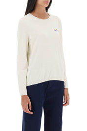 A.P.C. 'Albane' Crew Neck Cotton Sweater   White