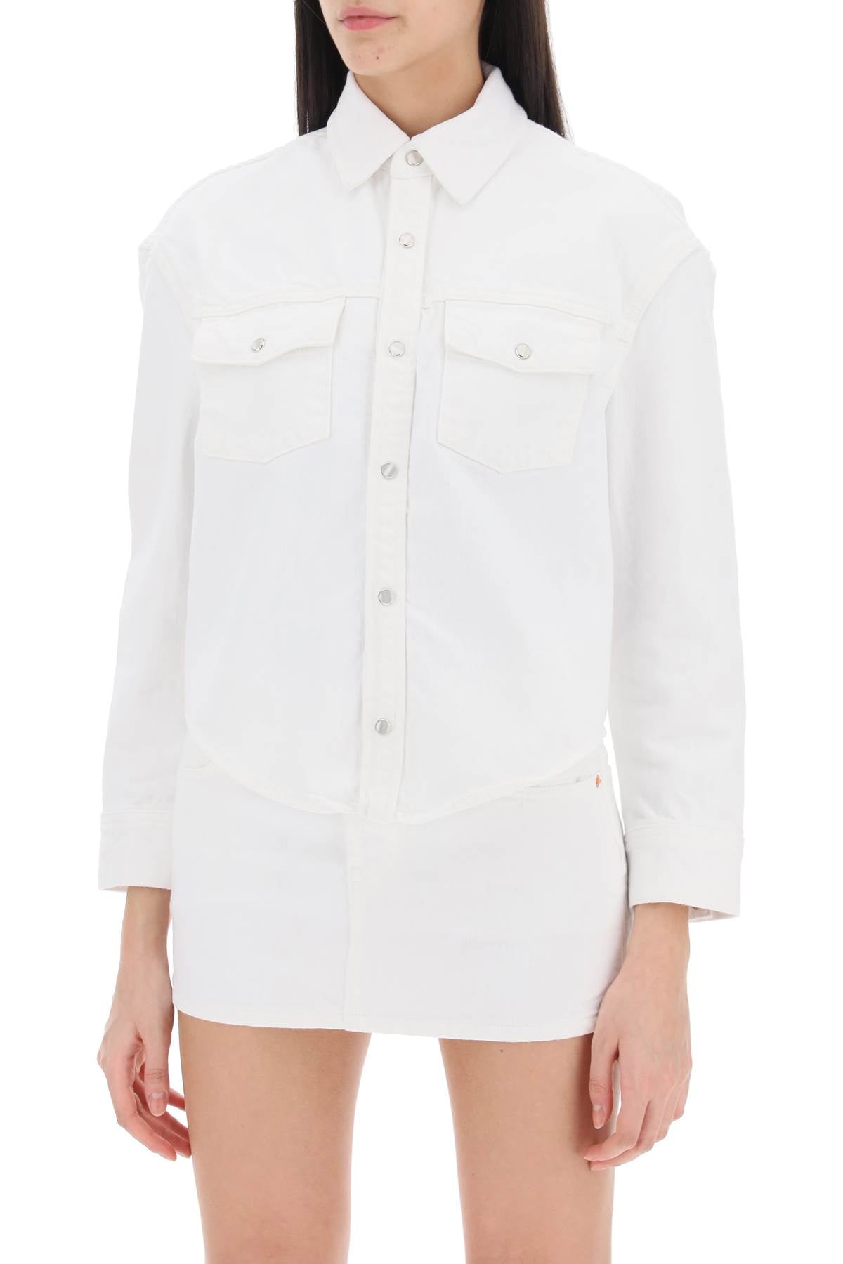 Wardrobe.Nyc Boxy Denim Overshirt   White