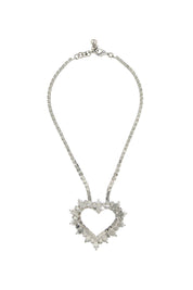 Alessandra Rich Necklace With Heart Pendant   Silver