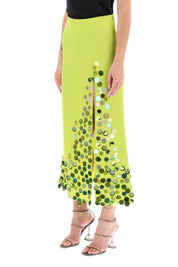 Art Dealer Midi Skirt With Maxi Sequins   Green