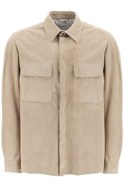 Agnona Suede Overshirt   Beige