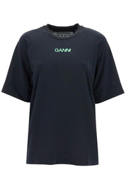 Ganni Sporty Mesh T Shirt For   Black