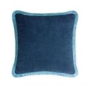 Lo Decor Velvet Bliss Pillow - Blue Fringes