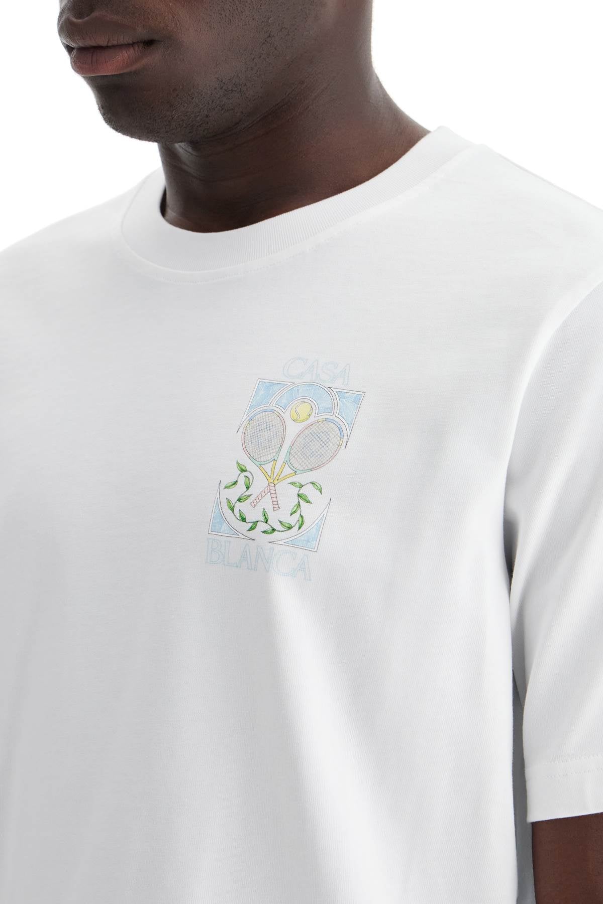 Casablanca Pastel Tennis T Shirt   White