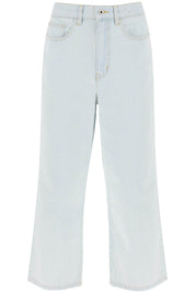 Kenzo 'Sumire' Cropped Jeans With Wide Leg   Light Blue