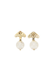 Alexander Mcqueen Pearl And Seal Earrings   White