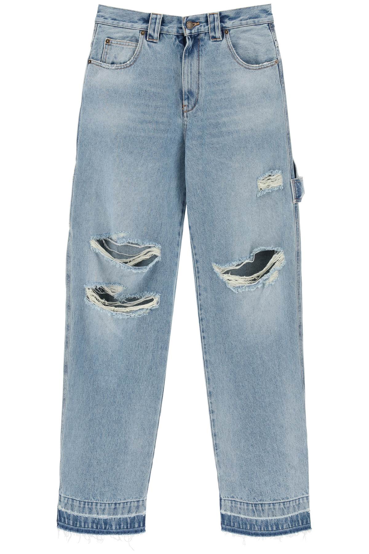 Darkpark Audrey Cargo Jeans With Rips   Light Blue