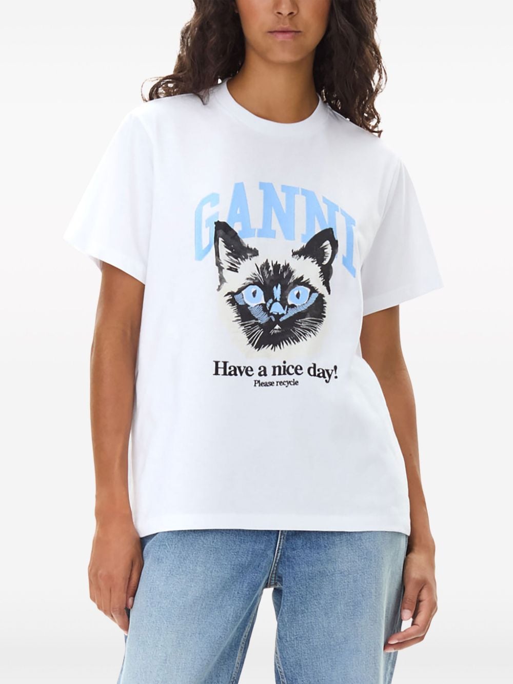 GANNI T-shirts and Polos White