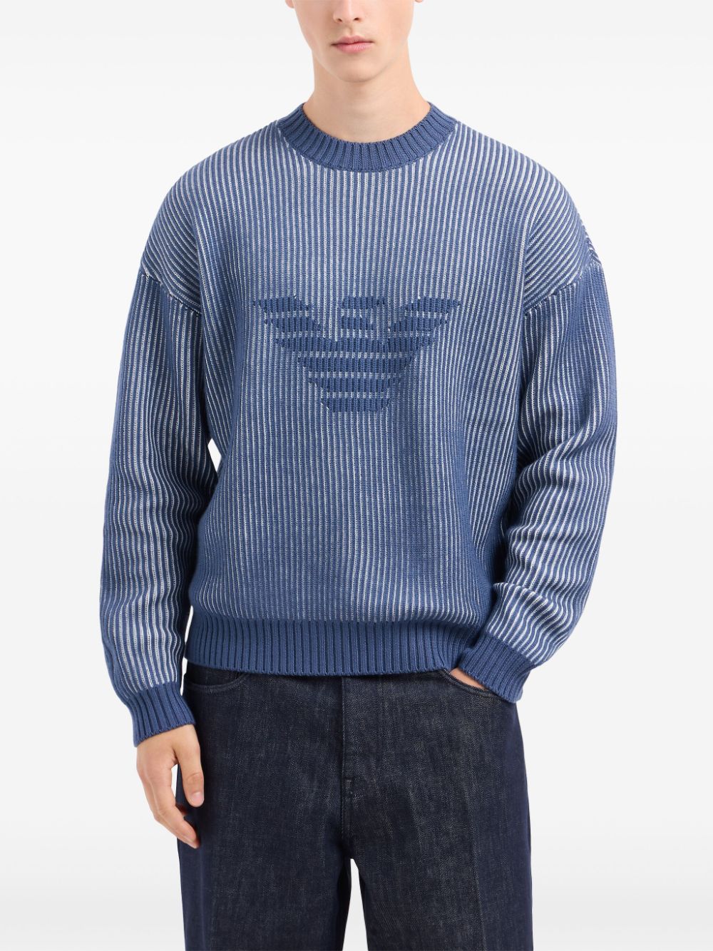 Emporio Armani Sweaters Clear Blue