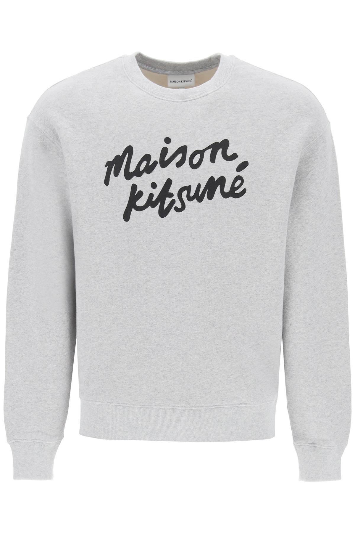 Maison Kitsune Crewneck Sweatshirt With Logo   Grey