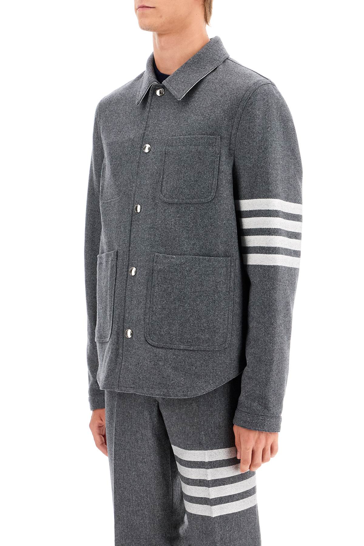 Thom Browne Wool And Cashmere Blend Oversh   Grey