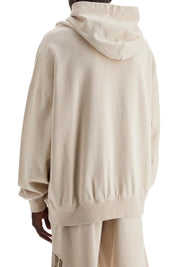 Dolce & Gabbana Hooded Sweatshirt With Embroidered Logo   Neutral