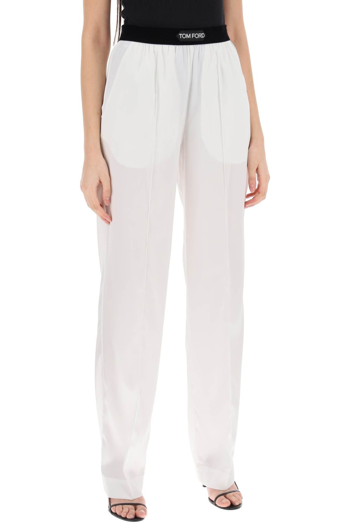 Tom Ford Silk Pajama Pants   White