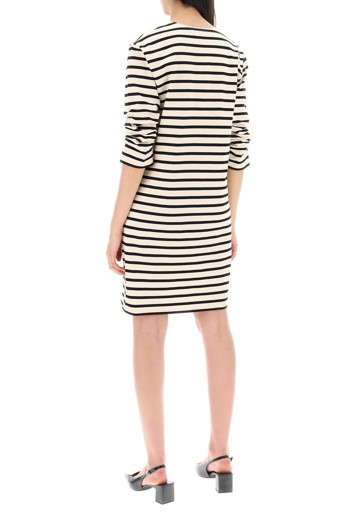 Tory Burch Replace With Double Quotestriped Cotton Dress With Eight   White