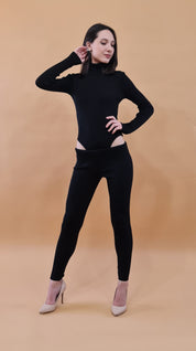 Silenzio Merino Ribbed Turtleneck Bodysuit