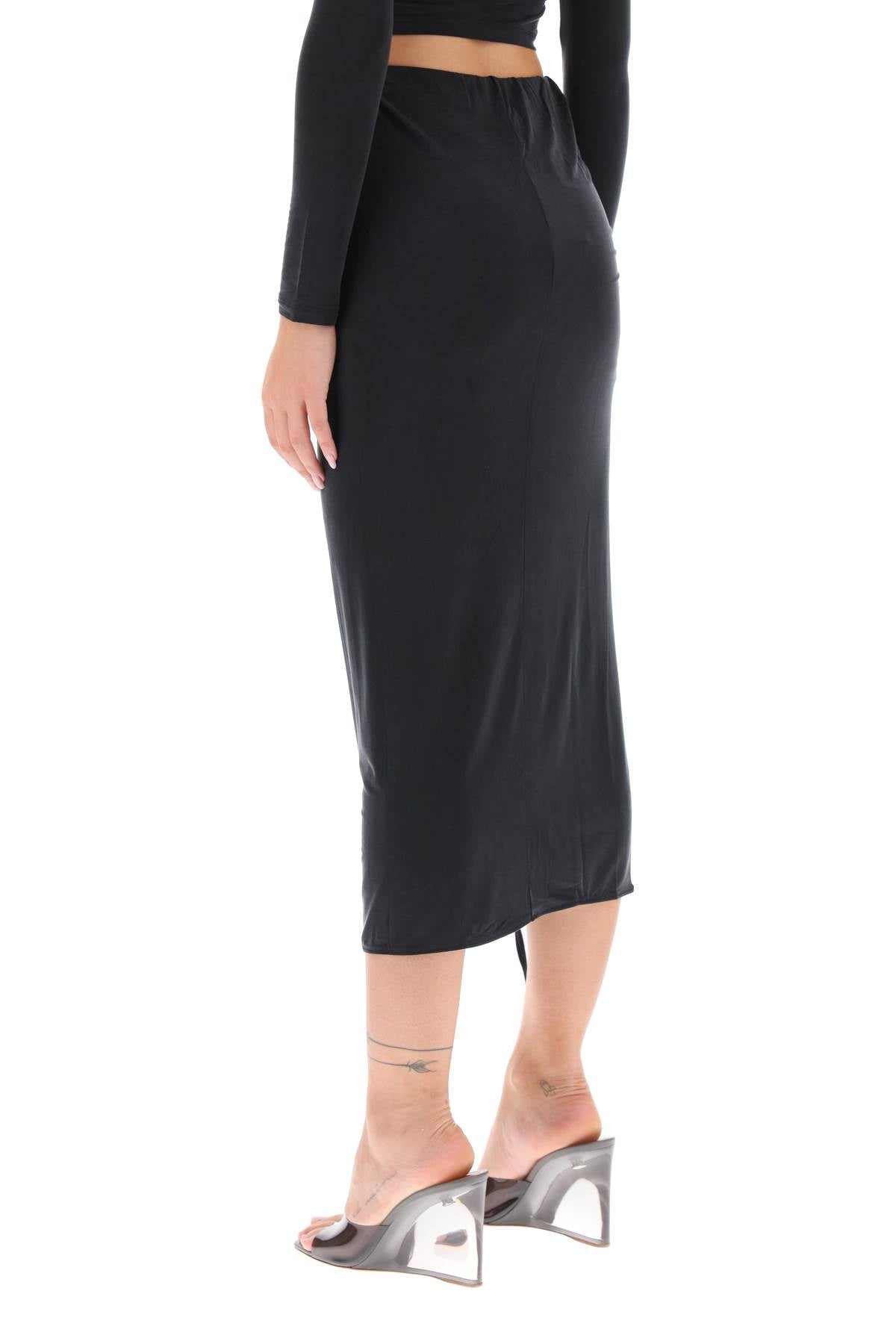 Jacquemus La Jupe Pareo Croissant Midi Skirt   Black