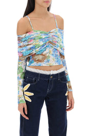 Siedres Ledi Draped Crop Top   Multicolor