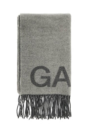 Ganni Jacquard Logo Scarf   Grey