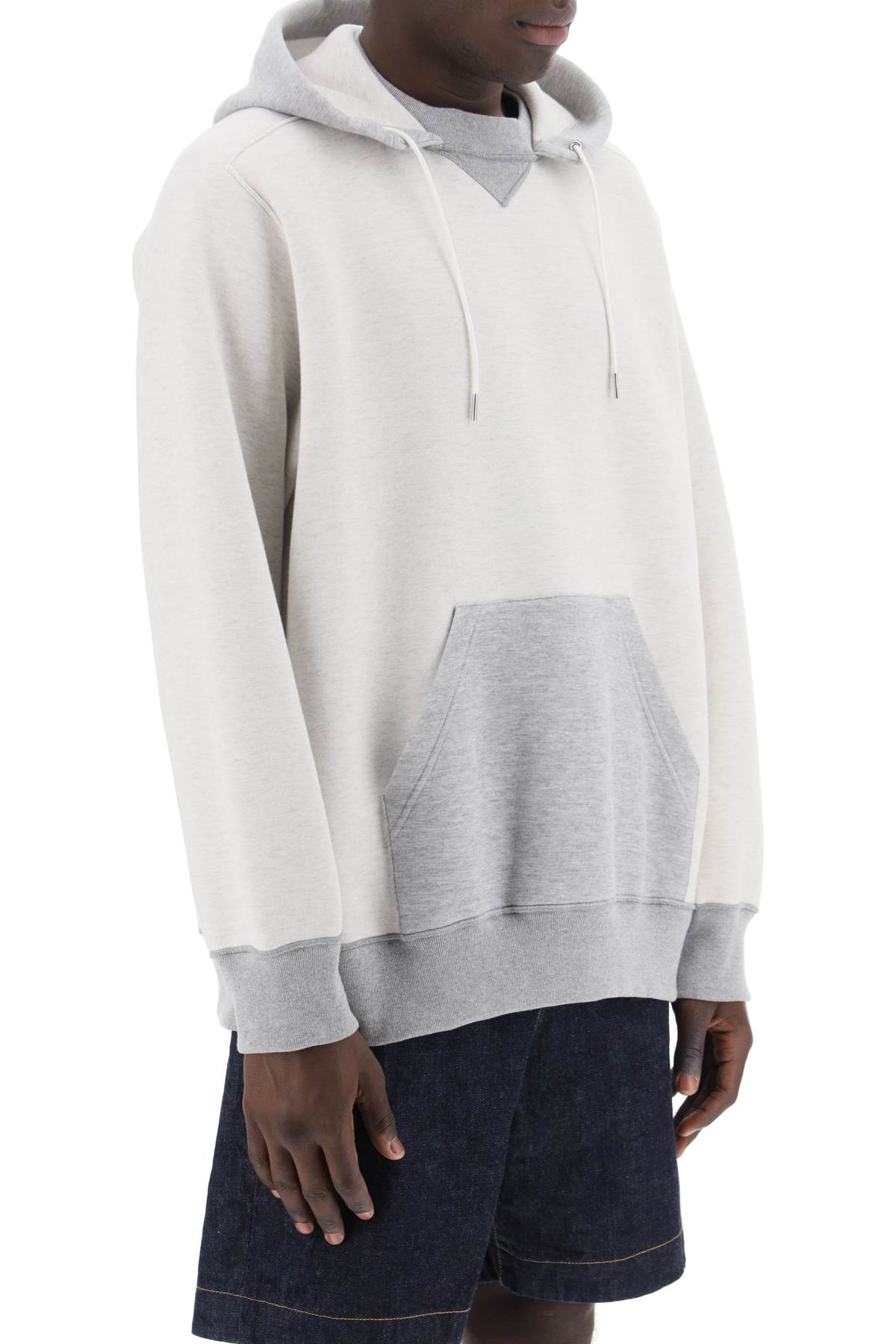 Sacai Hooded Sweatshirt With Reverse   Grey