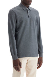 Brunello Cucinelli Long Sleeved Polo Shirt   Grey