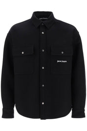 Palm Angels Heavy Wool Overshirt   Black