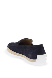 Tod's Suede Slip On With Rafia Insert   Blue