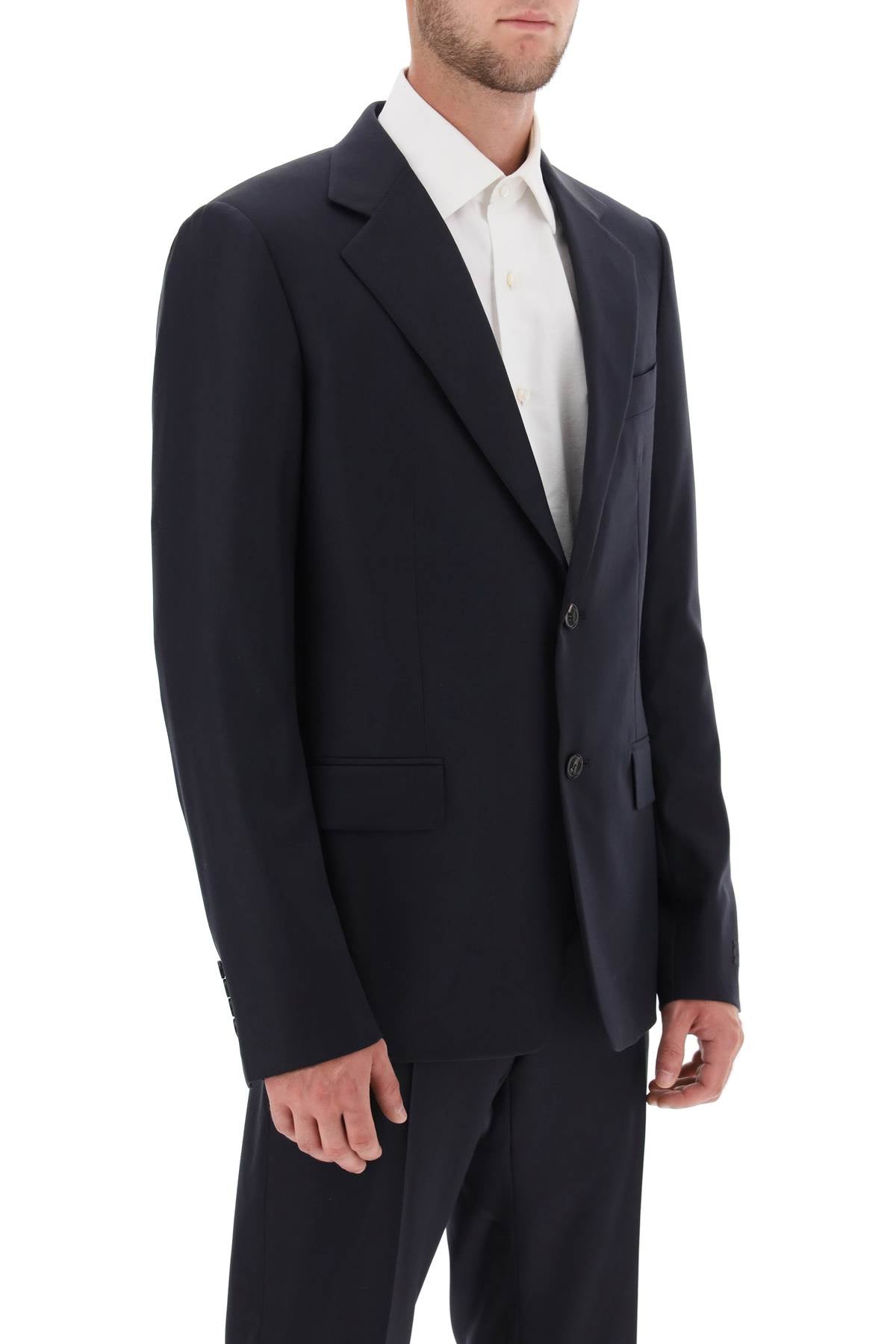 Lanvin Single Breasted Jacket In Light Wool   Blue