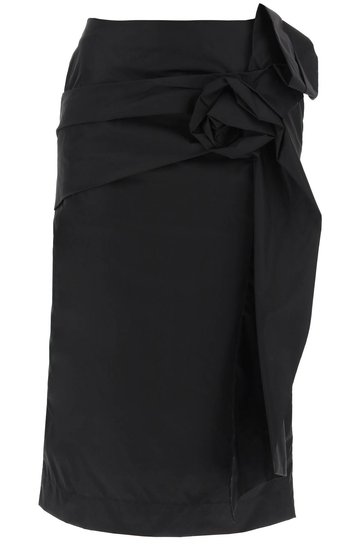 Simone Rocha Pencil Skirt With Floral Applique   Black