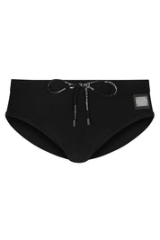 Dolce & Gabbana Swim Briefs With Plate   Black