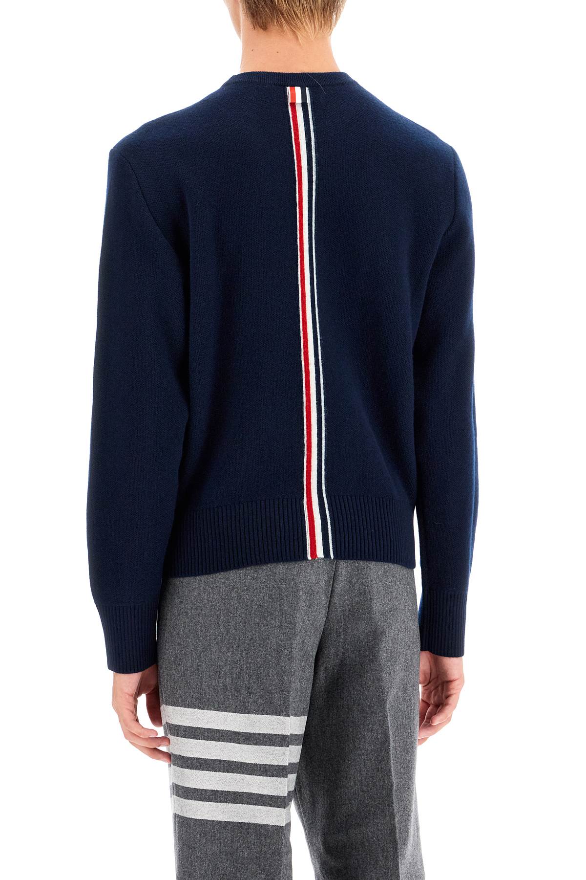 Thom Browne Wool Piqué Crewneck Pullover   Blue