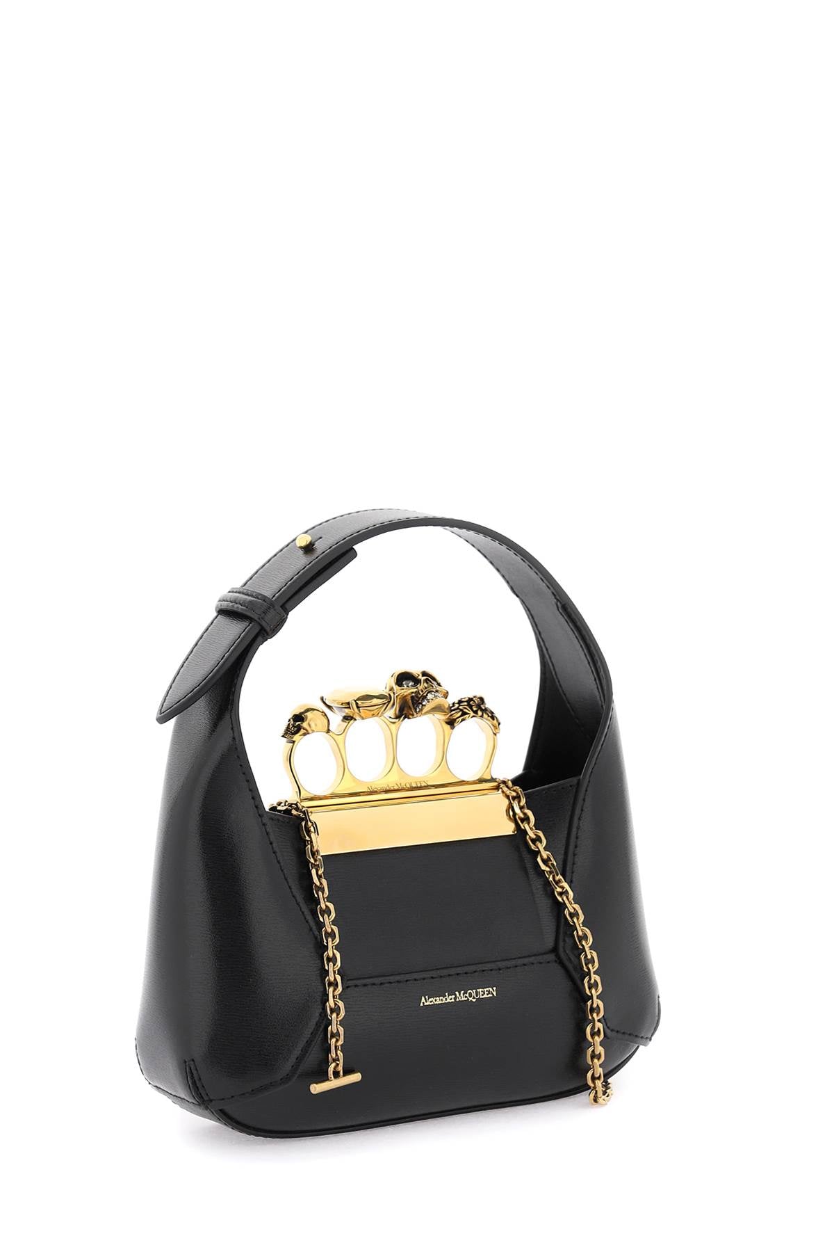 Alexander Mcqueen The Jewelled Hobo Mini Bag   Black