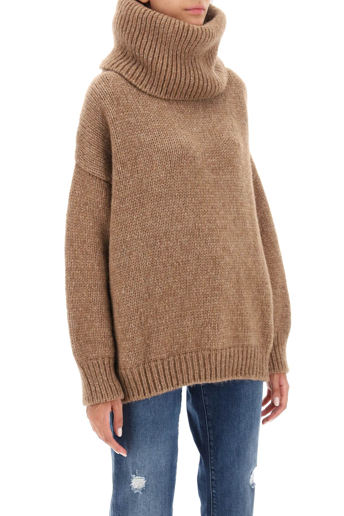 Dolce & Gabbana Oversized Llama Sweater   Brown