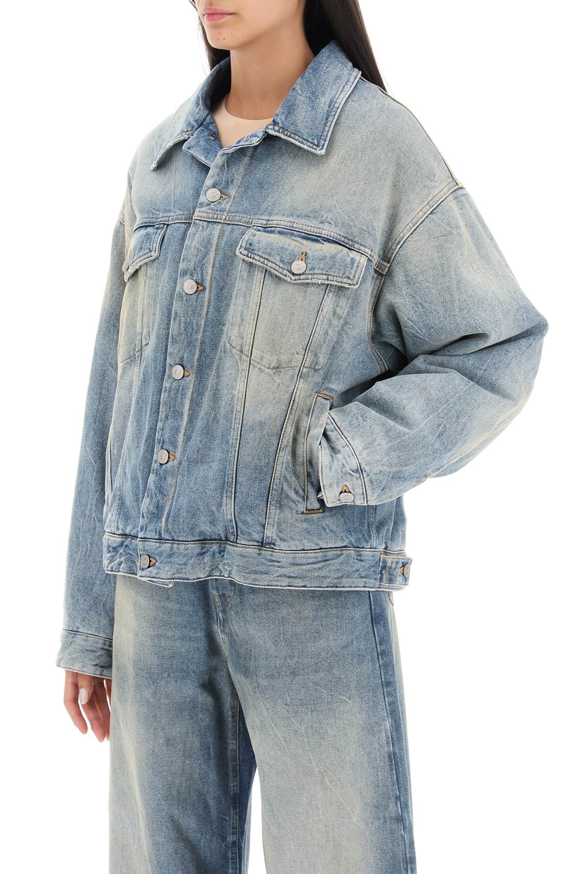 Mm6 Maison Margiela Padded Denim Jacket   Light Blue