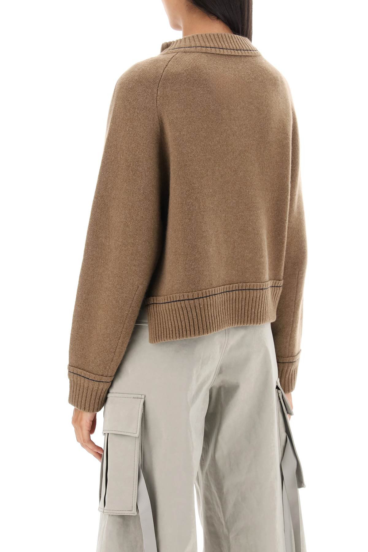 Sacai Cashmere Cotton Sweater   Brown