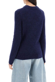 Ganni Brushed Alpaca And Wool Sweater   Blue