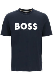 Boss Tiburt 354 Logo Print T Shirt   Blue